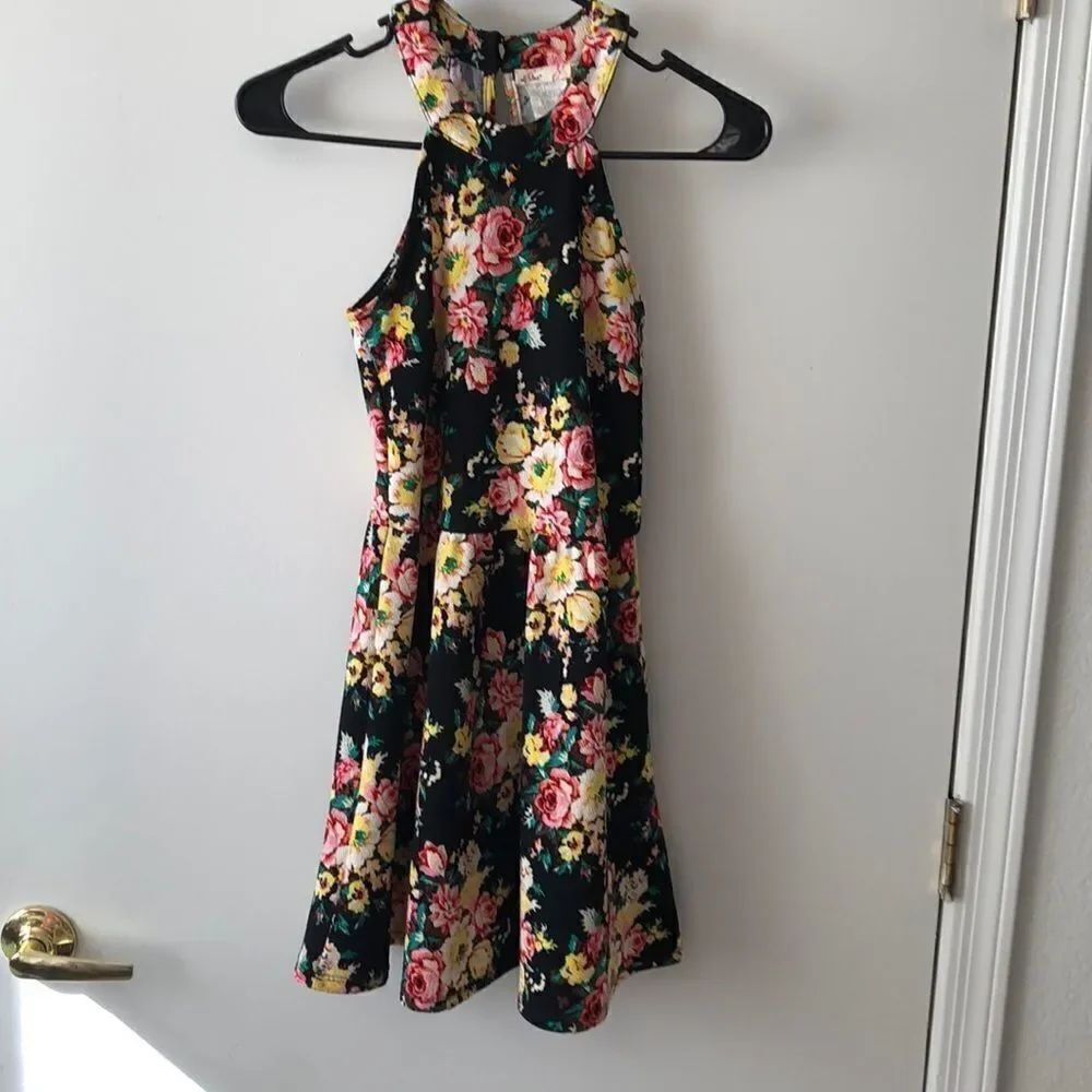 L8ter Floral Skater Dress Size S Gently Used